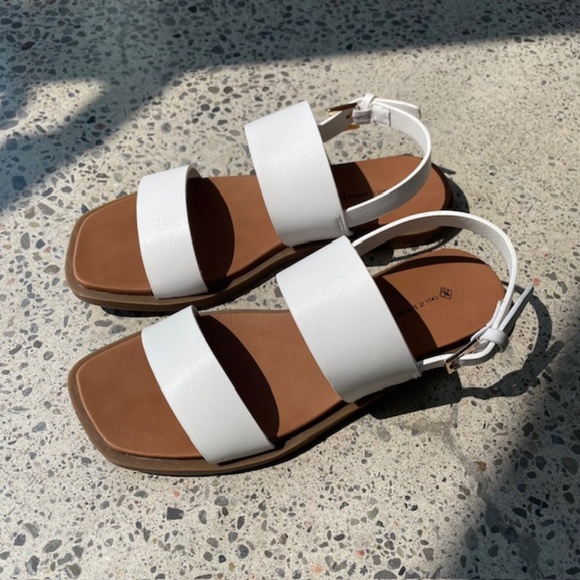 Call It Spring // Slingback Sandals // White // 100% Vegan // Size 7.5 - Picture 2 of 5